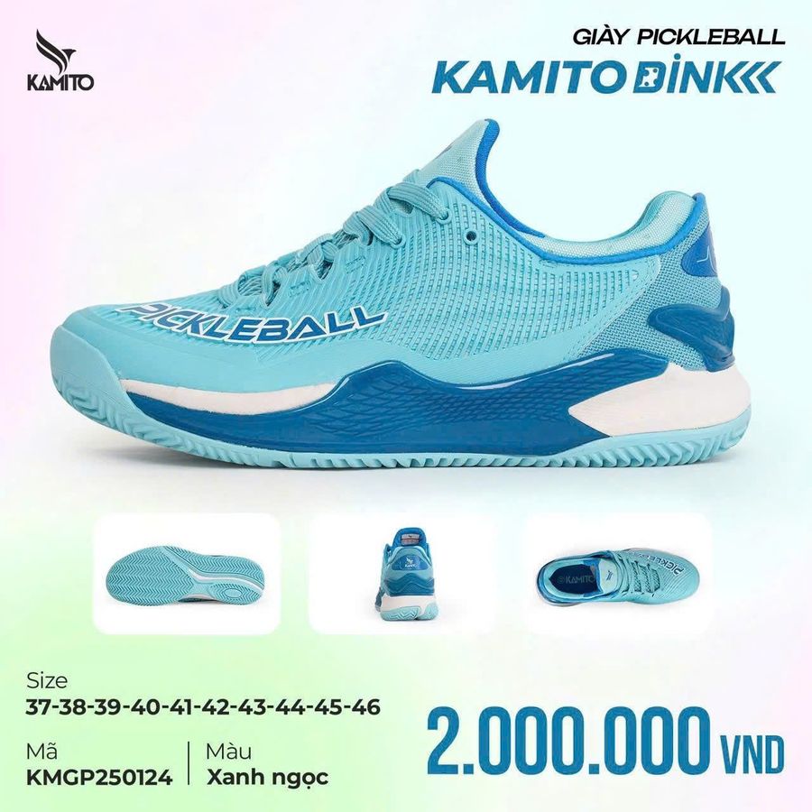 Giay_Pickleball_Kamito_Dink_Xanh_Ngoc
