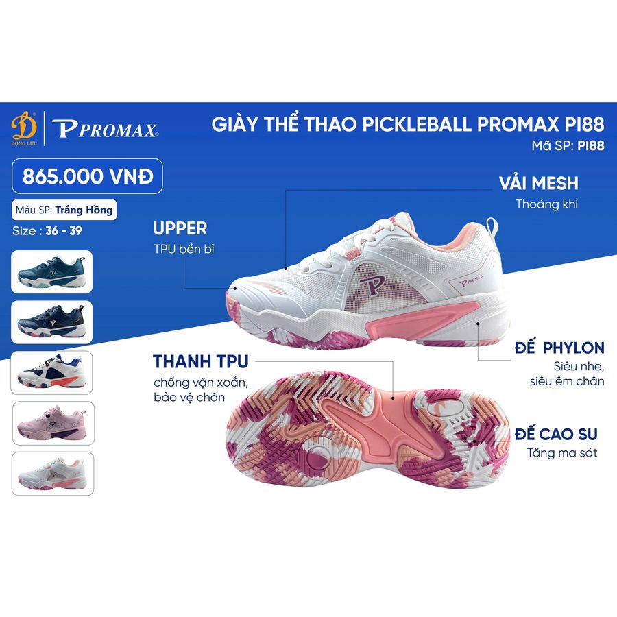 Giay_Promax_Pickleball_PI88_Nu_Trang_Hong