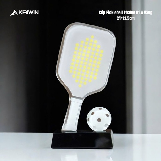 [SP003419] Cúp Kaiwin Pickleball Pha Lê - 01A (Vàng) - 24cm