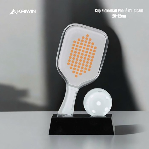 [SP003420] Cúp Kaiwin Pickleball Pha Lê - 01C (Cam) - 20cm